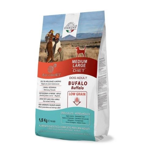 CB032/015 AEQUILIBRIA DOG MEDIUM BUFFALO 1,5KG - BUFFALO – BIVALY MONOPROTEINES DIÉTÁS TELJES ÉRTÉKŰ TÁP TÁPLÁLÉK INTOLERANCIA CSÖKKENTÉSÉRE. FEHÉRJEFORRÁS - BIVALYHÚS.